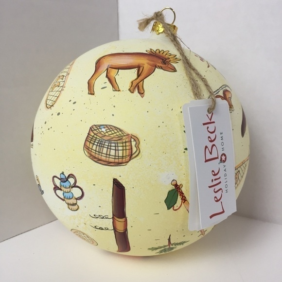 𝅺leslie Beck Holiday Home Large Ball Bulb Ornament - Picture 1 of 9